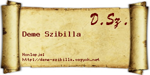 Deme Szibilla névjegykártya